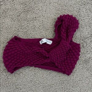 Zara Textured Purple Crop Top